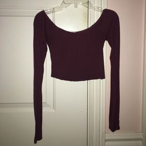 Off the shoulder crop shirt